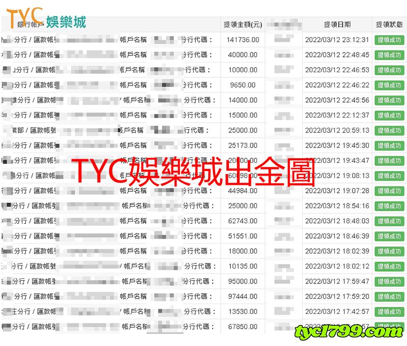 tyc出金明細-信譽優良服務親切的優質平台